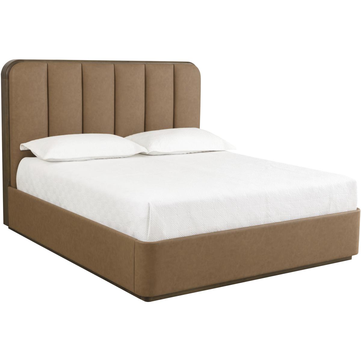 Bideford Modern Classic Brown Faux Leather Tufted Bed - King
